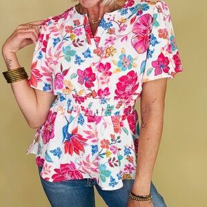 NWOT Haptics Peplum Blouse